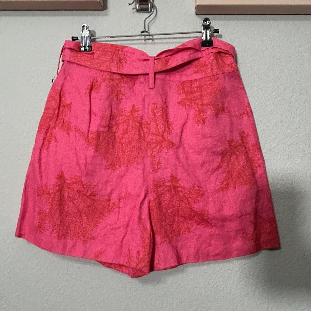 Karina Grimaldi Linen Dress Shorts Coral Reef Belted Barbicore Medium Beachy - Picture 3 of 6